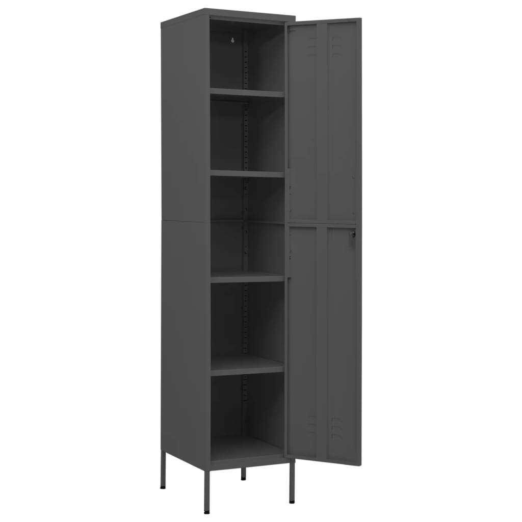Armoire à casiers Anthracite 35x46x180 cm Acier - XIOS