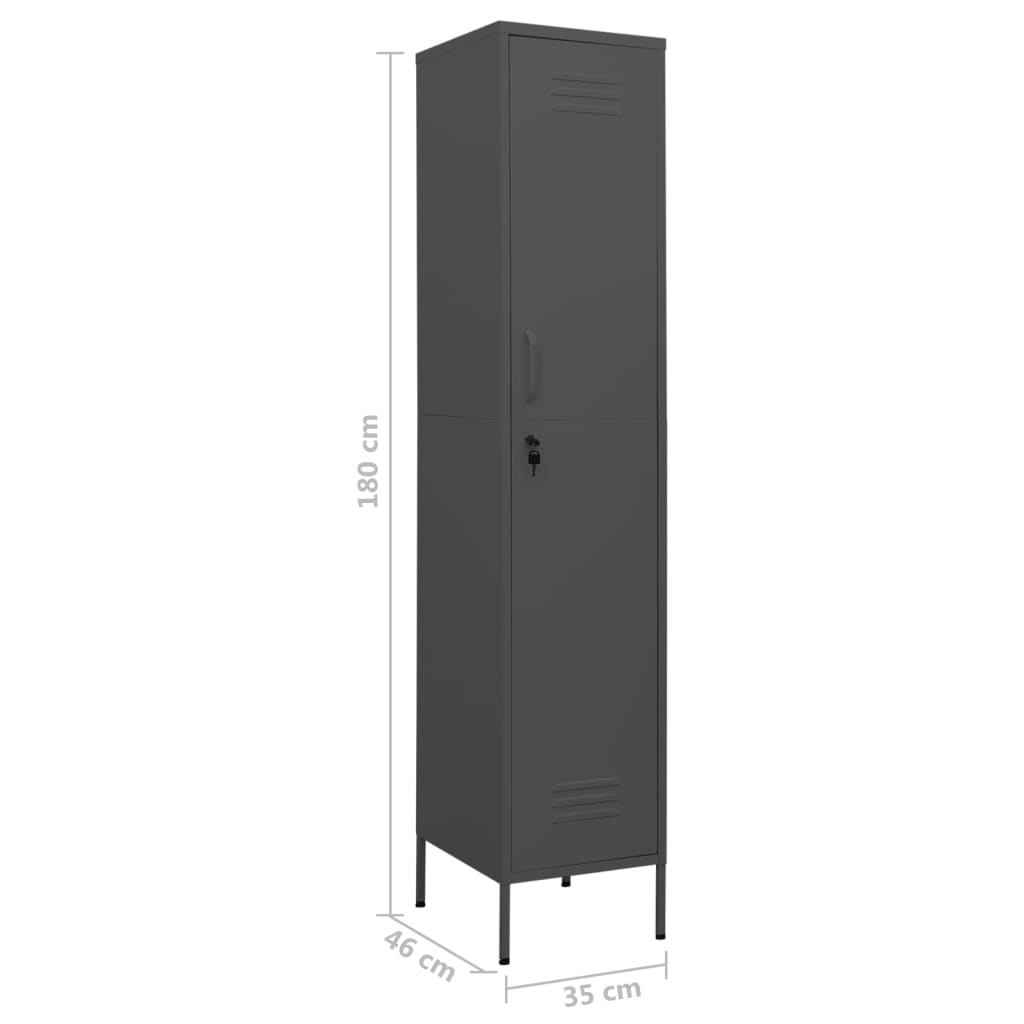 Armoire à casiers Anthracite 35x46x180 cm Acier - XIOS