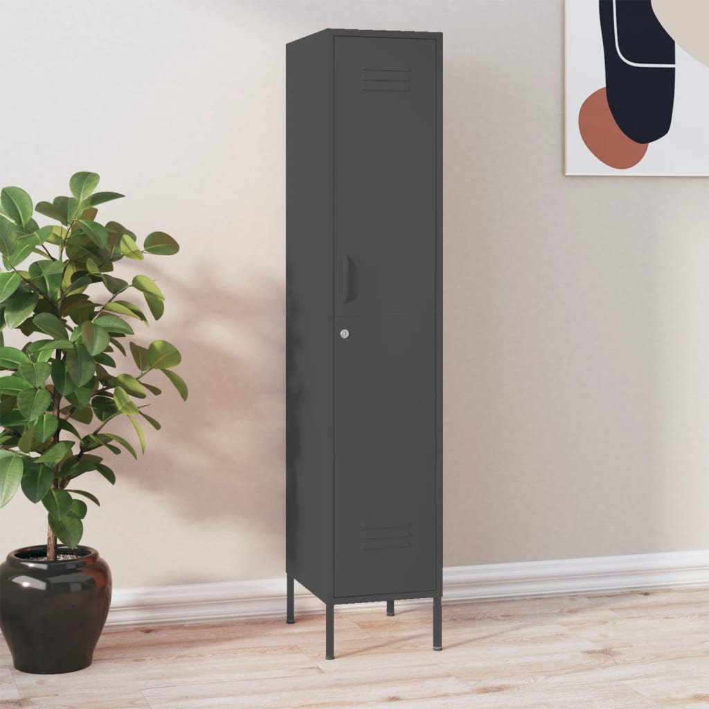 Armoire à casiers Anthracite 35x46x180 cm Acier - XIOS