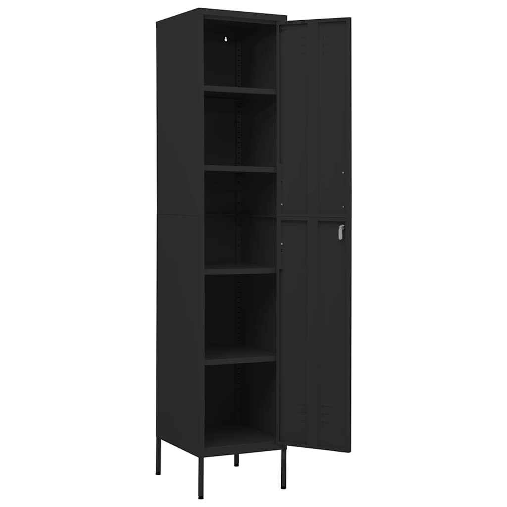 Armoire à casiers Noir 35x46x180 cm Acier - XIOS