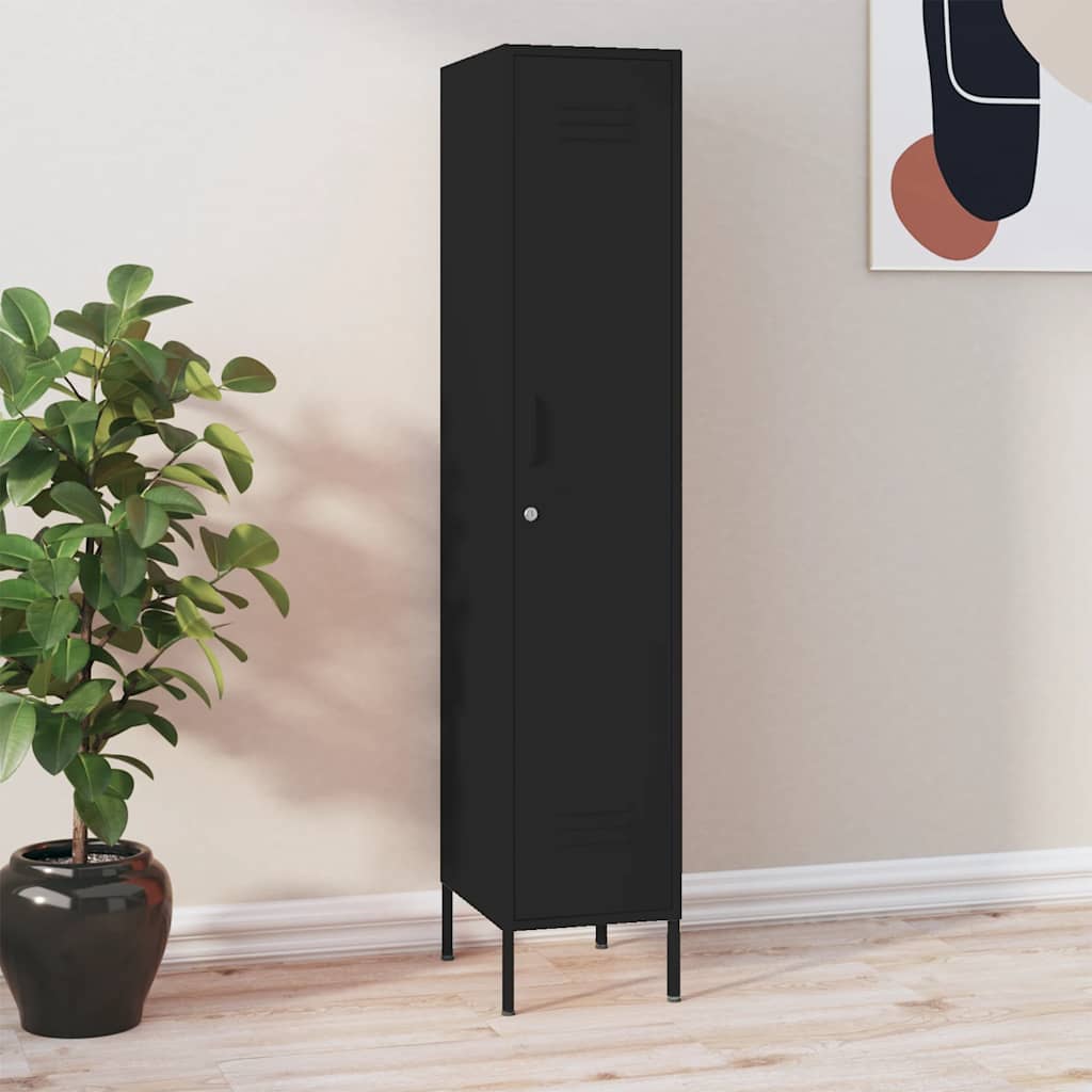 Armoire à casiers Noir 35x46x180 cm Acier - XIOS
