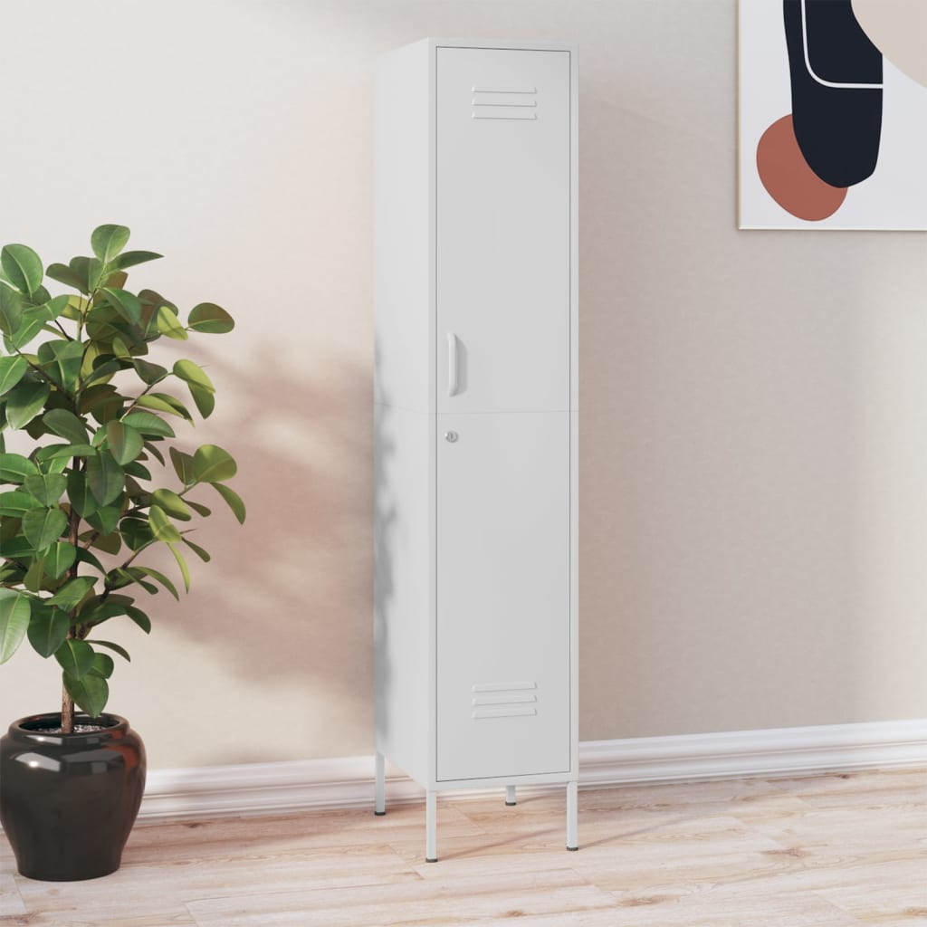 Armoire à casiers Blanc 35x46x180 cm Acier - XIOS