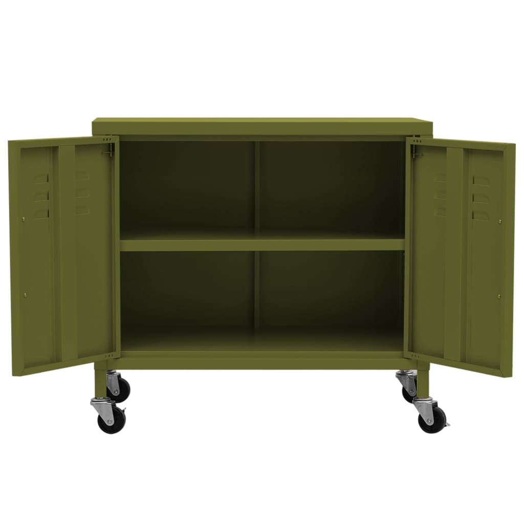 Armoire de rangement Vert olive 60x35x56 cm Acier - XIOS