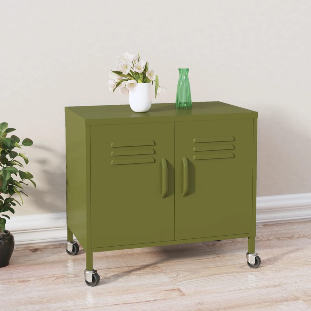 Armoire de rangement Vert olive 60x35x56 cm Acier - XIOS
