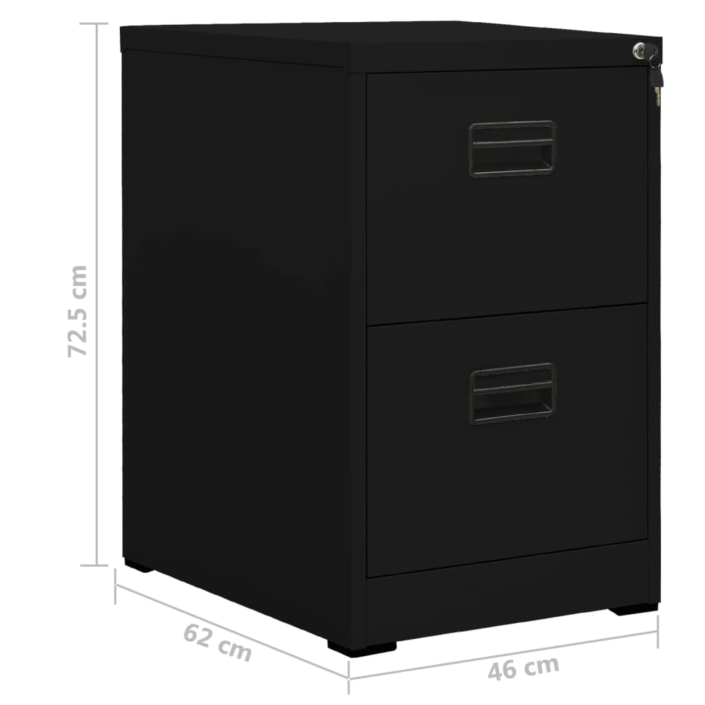 Classeur Noir 46x62x72,5 cm Acier