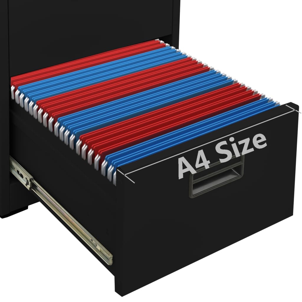 Classeur Noir 46x62x102,5 cm Acier - XIOS