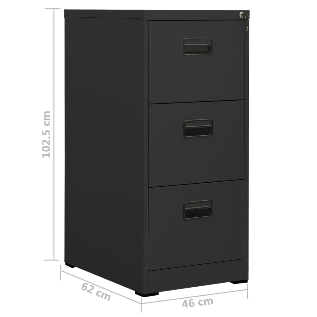 Classeur Anthracite 46x62x102,5 cm Acier - XIOS