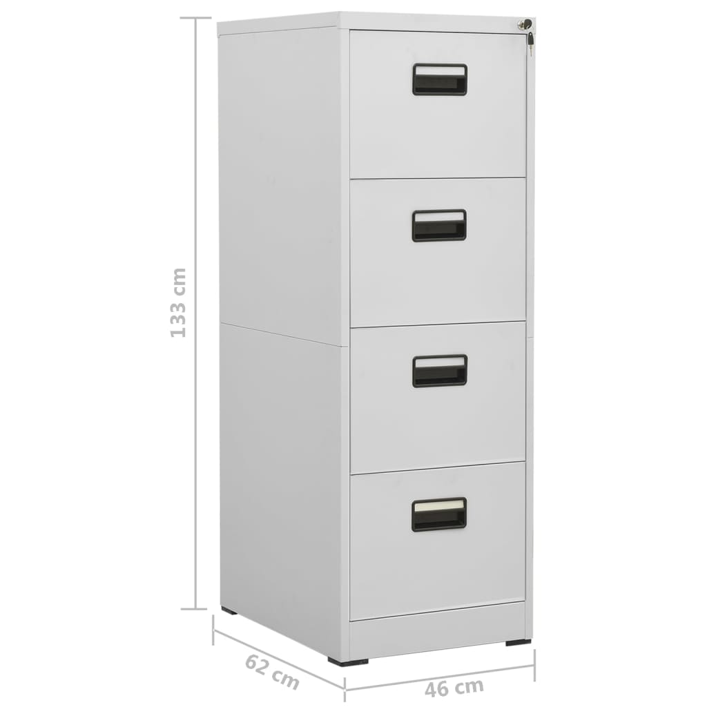 Classeur Gris clair 46x62x133 cm Acier