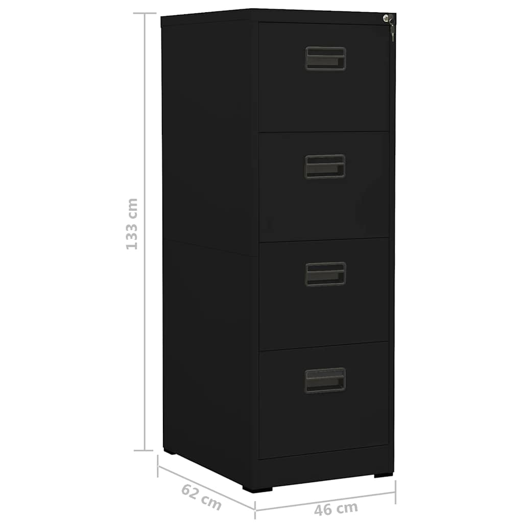 Classeur Noir 46x62x133 cm Acier