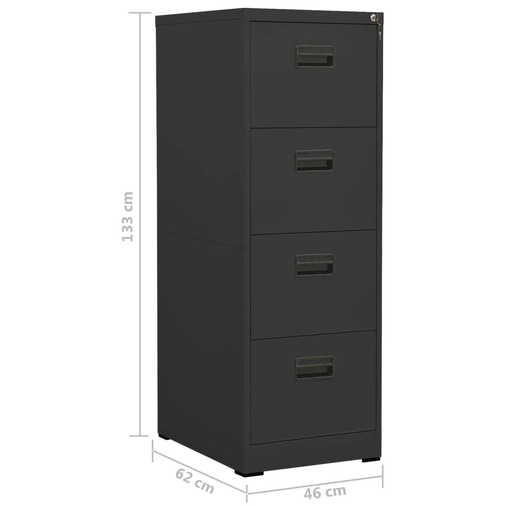 Classeur Anthracite 46x62x133 cm Acier - XIOS