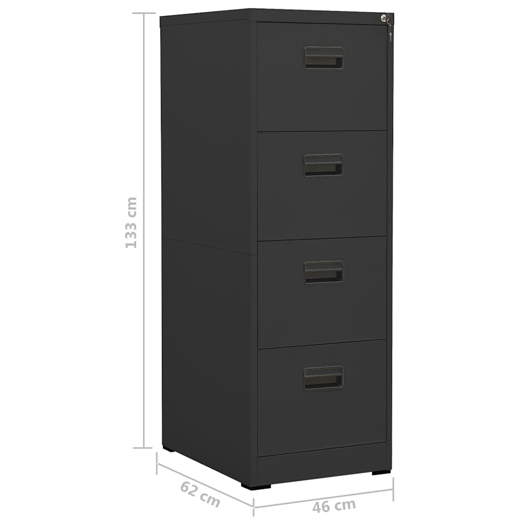 Classeur Anthracite 46x62x133 cm Acier
