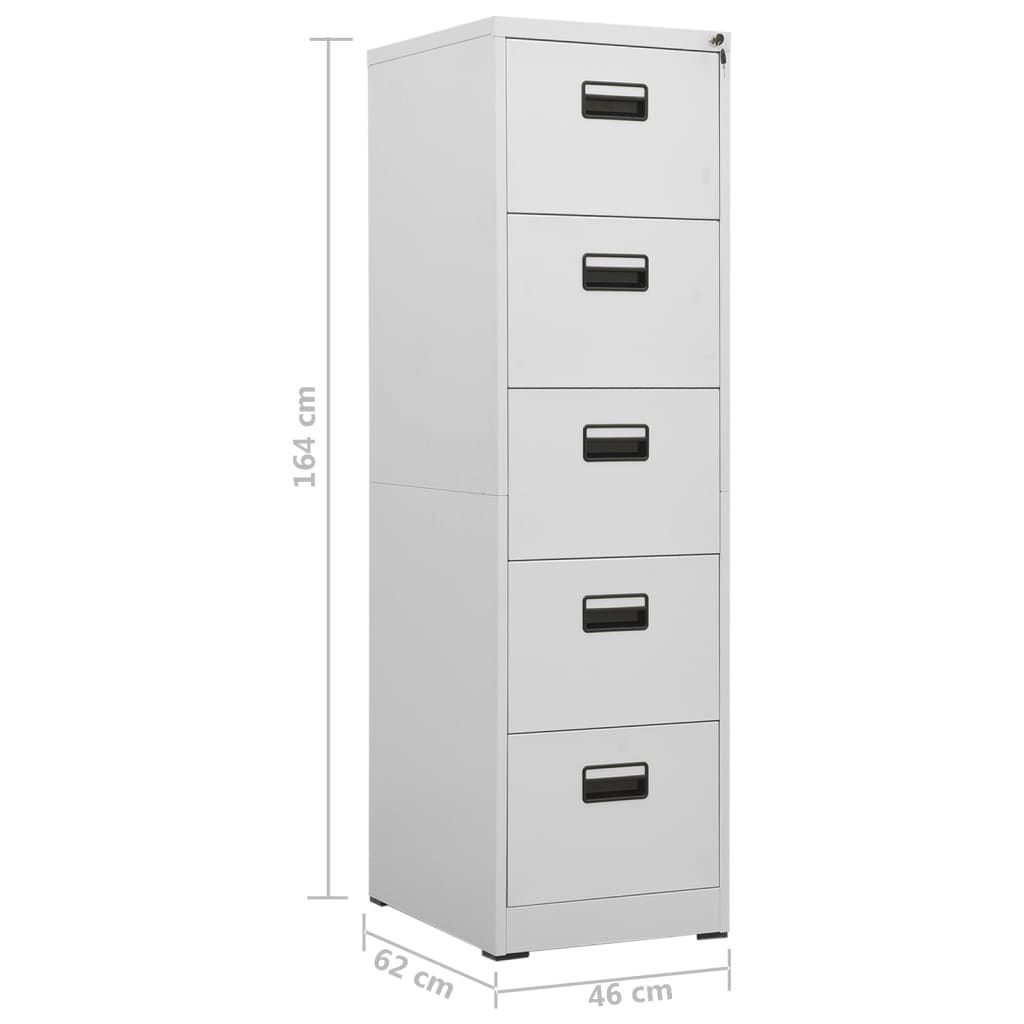 Classeur Gris clair 46x62x164 cm Acier - XIOS