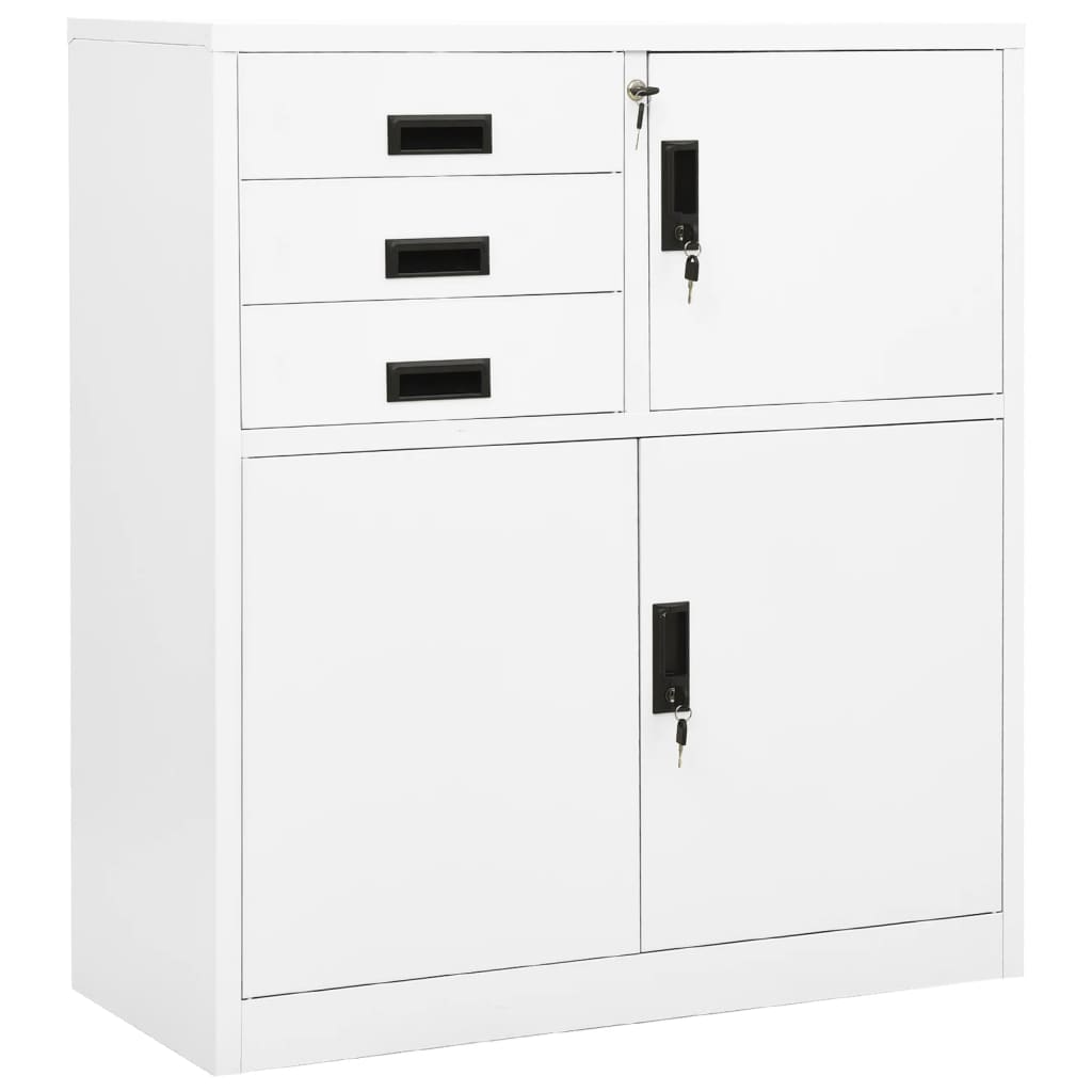 Armoire de bureau Blanc 90x40x102 cm Acier - XIOS