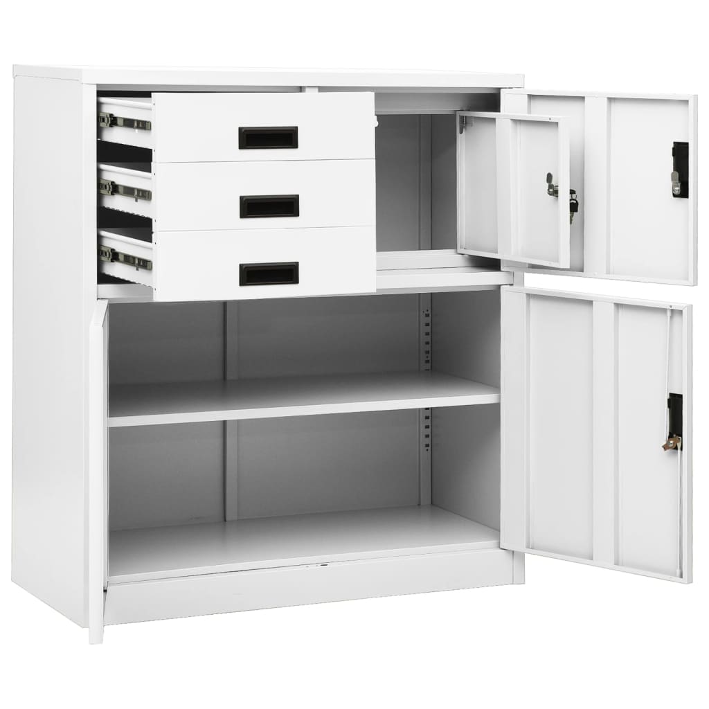 Armoire de bureau Blanc 90x40x102 cm Acier - XIOS