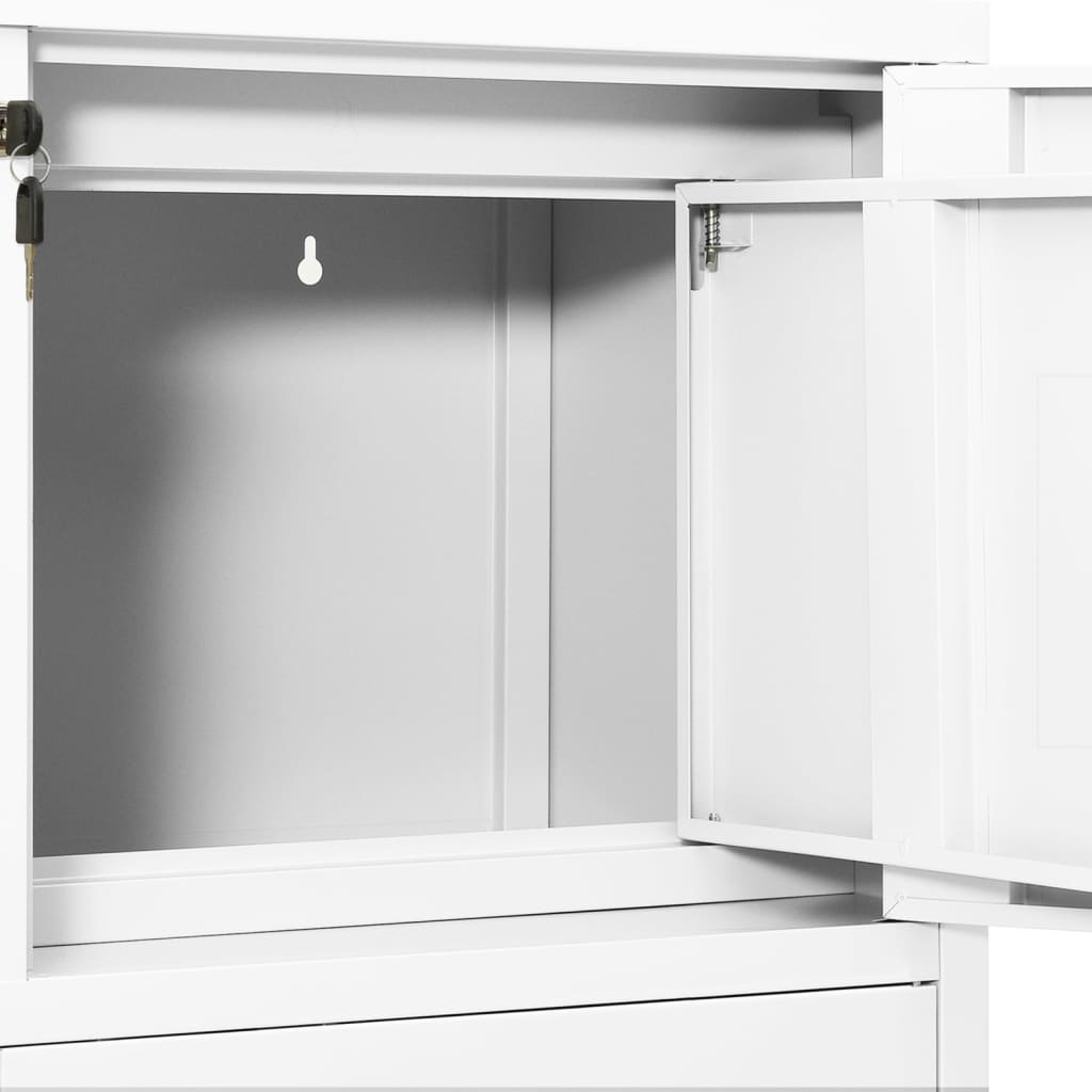 Armoire de bureau Blanc 90x40x102 cm Acier - XIOS