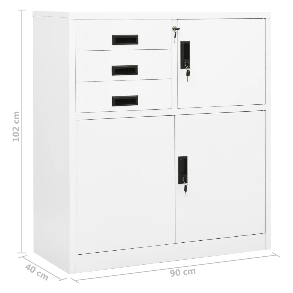 Armoire de bureau Blanc 90x40x102 cm Acier - XIOS