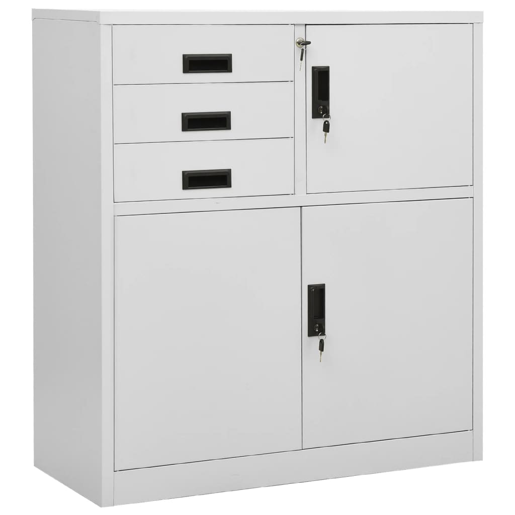 Armoire de bureau Gris clair 90x40x102 cm Acier - XIOS