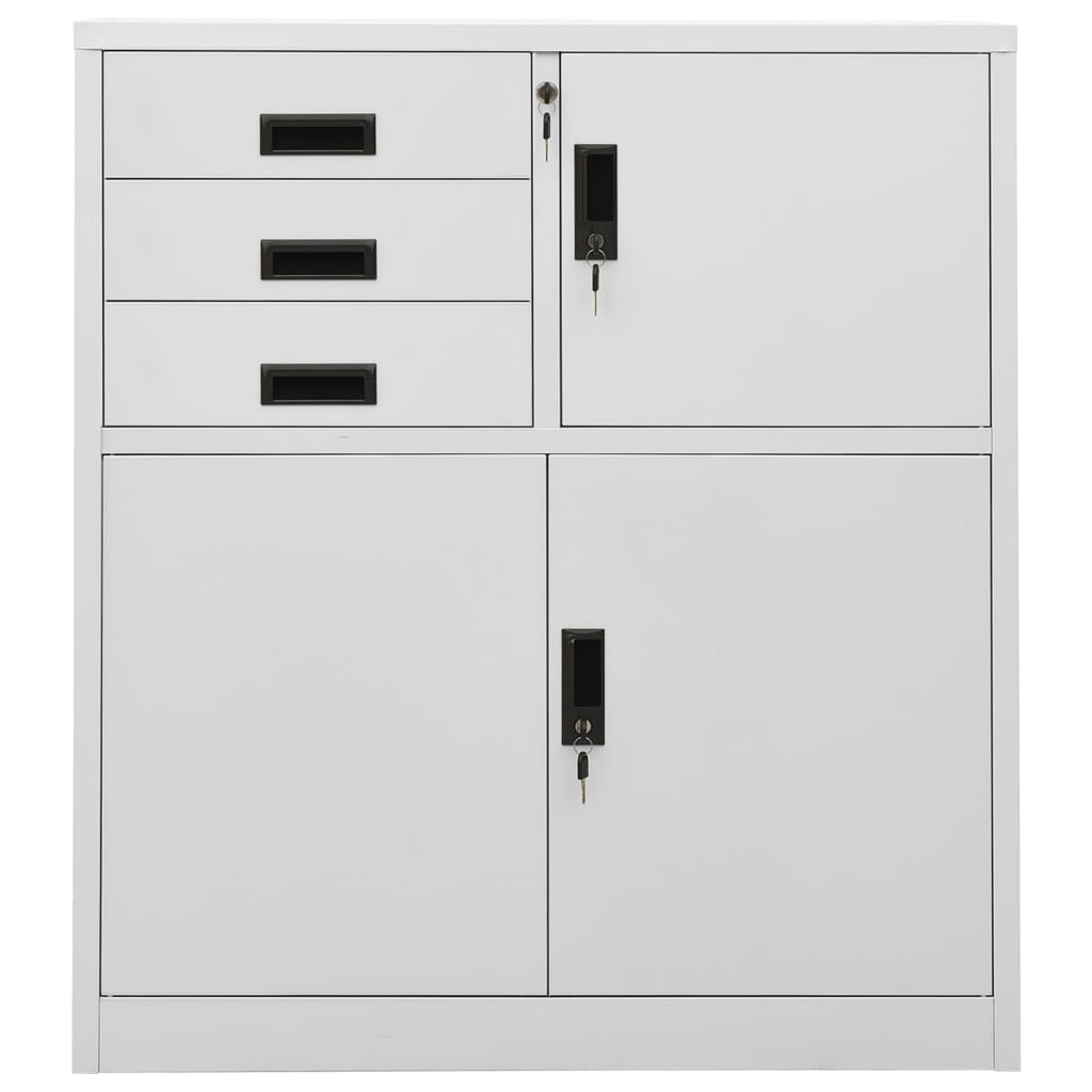 Armoire de bureau Gris clair 90x40x102 cm Acier - XIOS