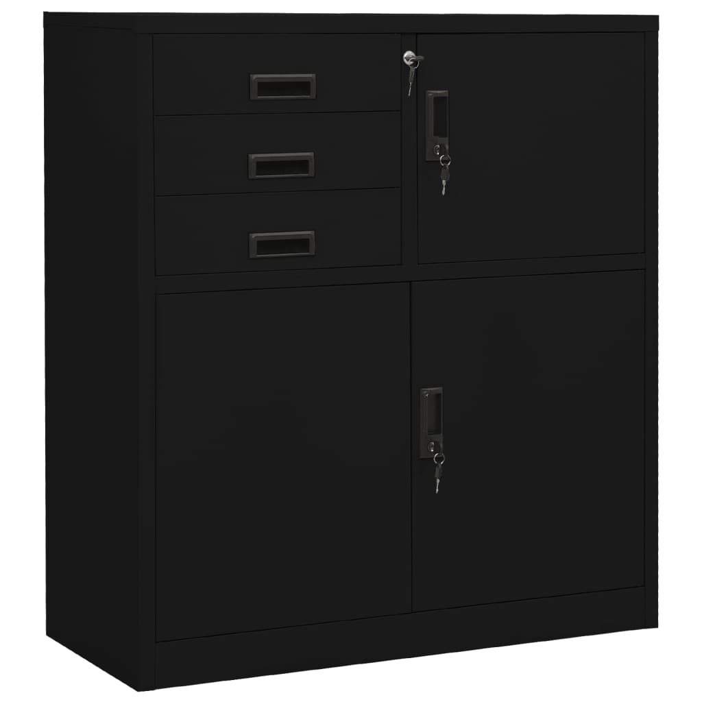 Armoire de bureau Noir 90x40x102 cm Acier - XIOS