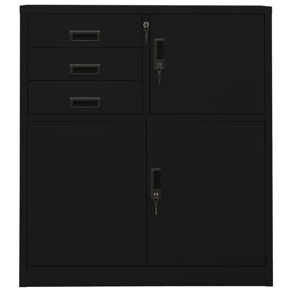Armoire de bureau Noir 90x40x102 cm Acier - XIOS