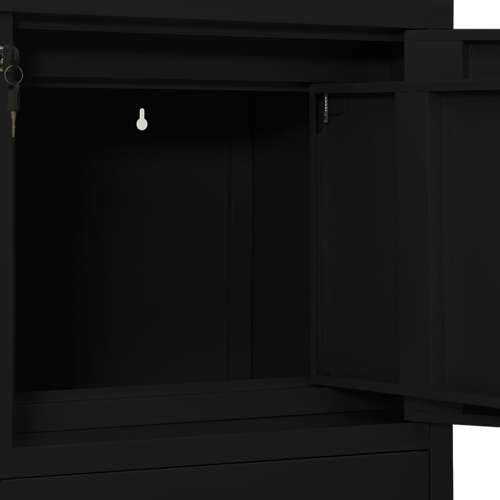 Armoire de bureau Noir 90x40x102 cm Acier - XIOS