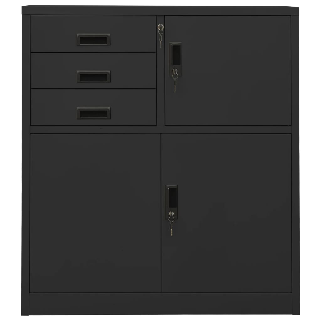 Armoire de bureau Anthracite 90x40x102 cm Acier - XIOS
