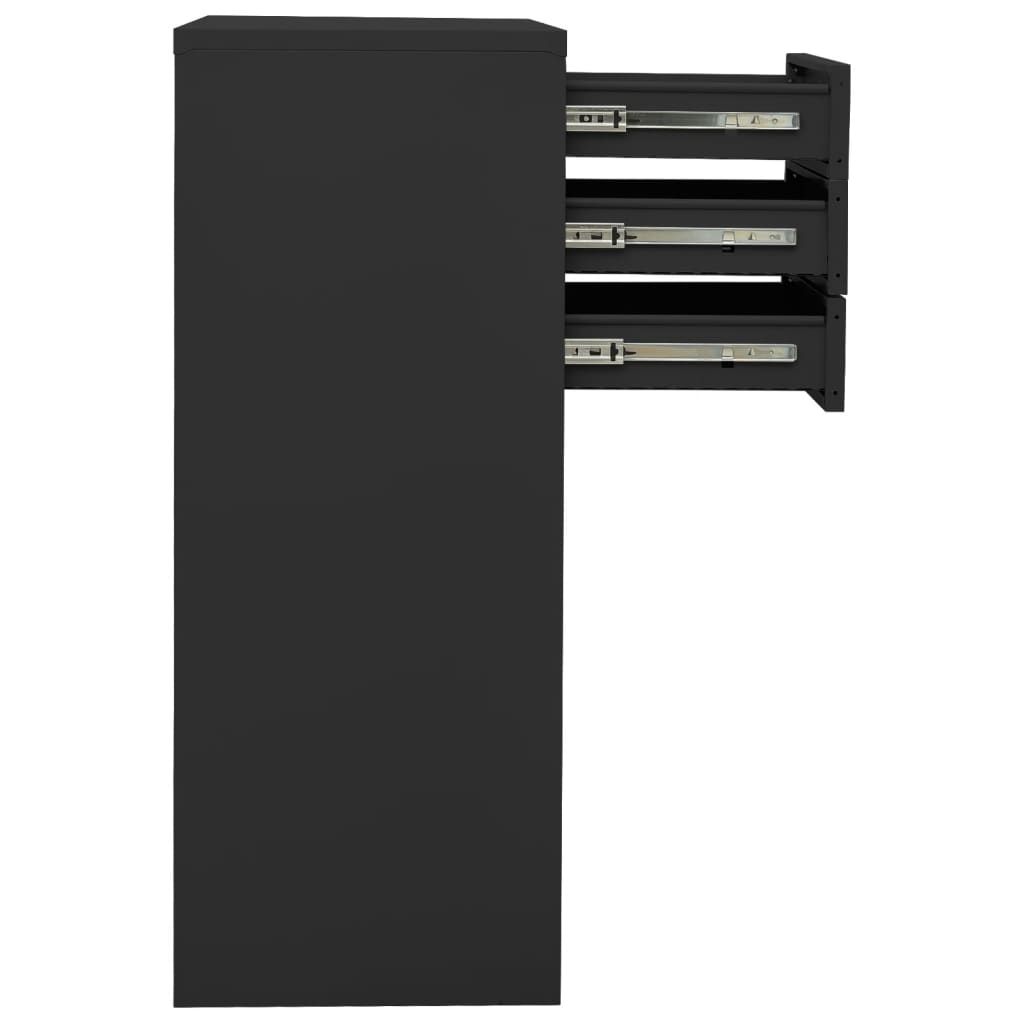 Armoire de bureau Anthracite 90x40x102 cm Acier - XIOS