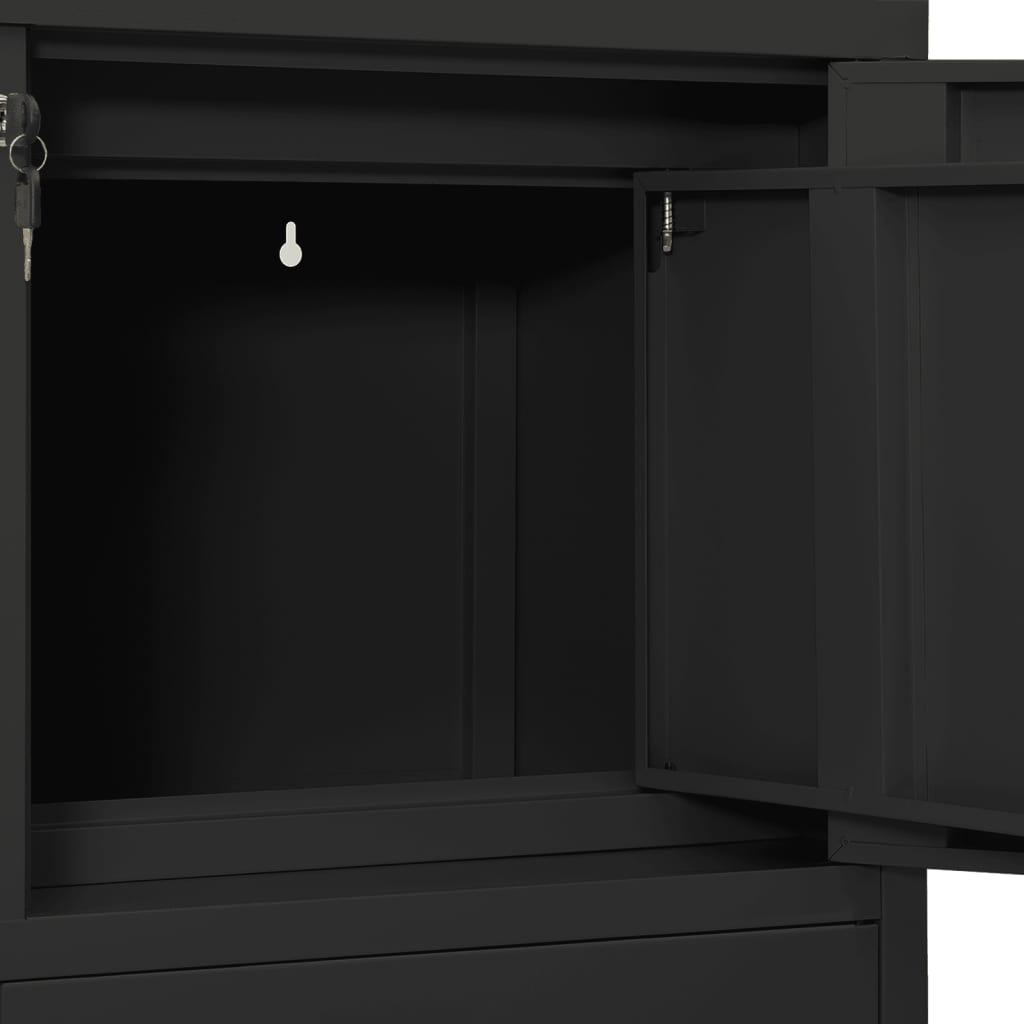 Armoire de bureau Anthracite 90x40x102 cm Acier - XIOS