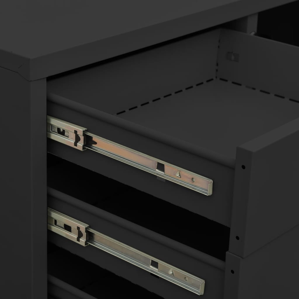 Armoire de bureau Anthracite 90x40x102 cm Acier - XIOS