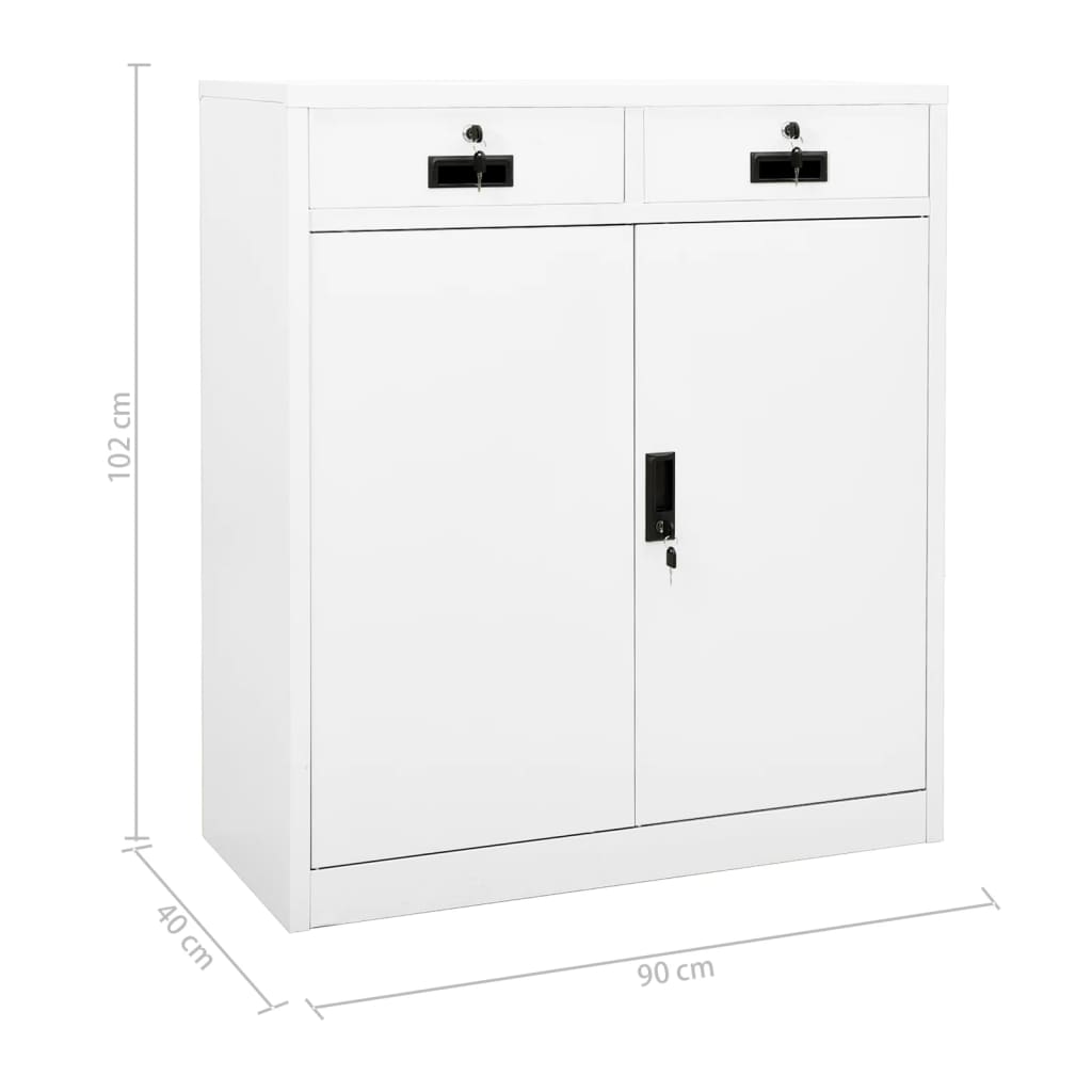 Armoire de bureau Blanc 90x40x102 cm Acier - XIOS