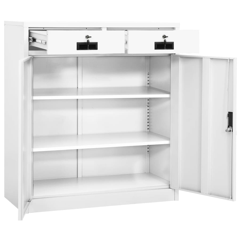 Armoire de bureau Blanc 90x40x102 cm Acier - XIOS