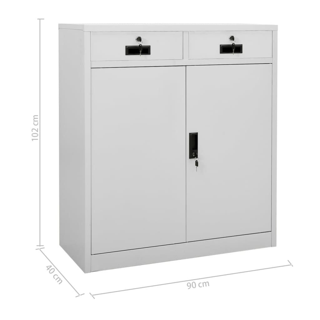 Armoire de bureau Gris clair 90x40x102 cm Acier - XIOS