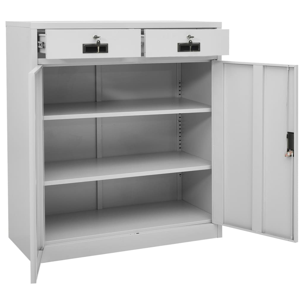Armoire de bureau Gris clair 90x40x102 cm Acier - XIOS
