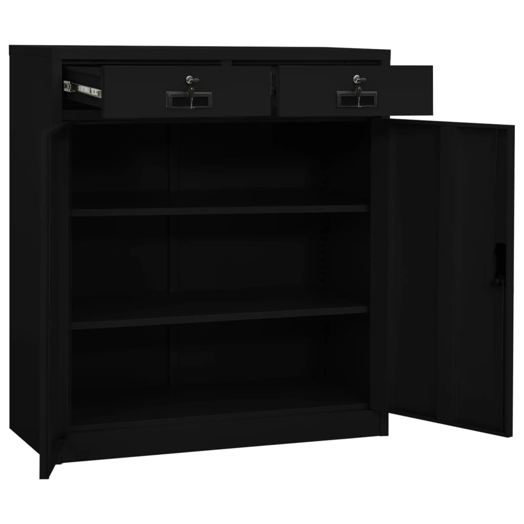 Armoire de bureau Noir 90x40x102 cm Acier - XIOS