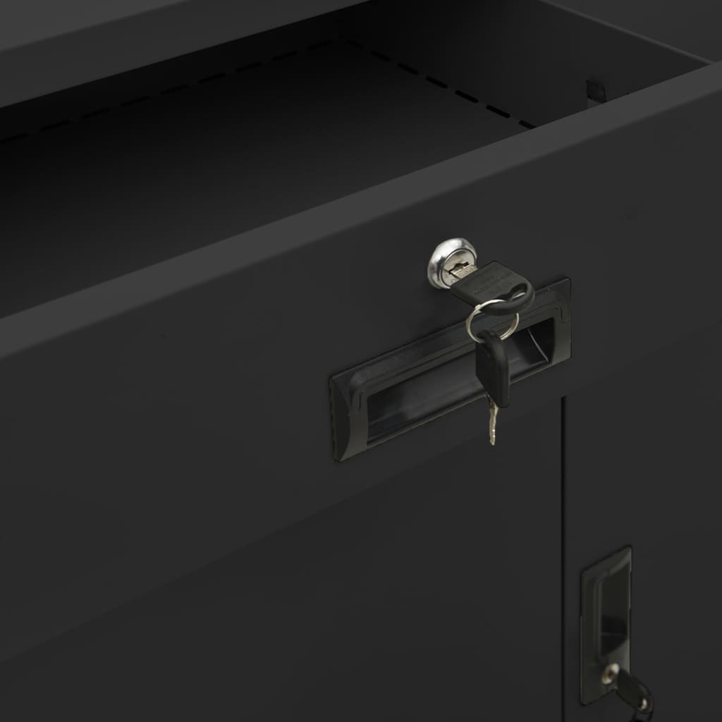 Armoire de bureau Anthracite 90x40x102 cm Acier - XIOS