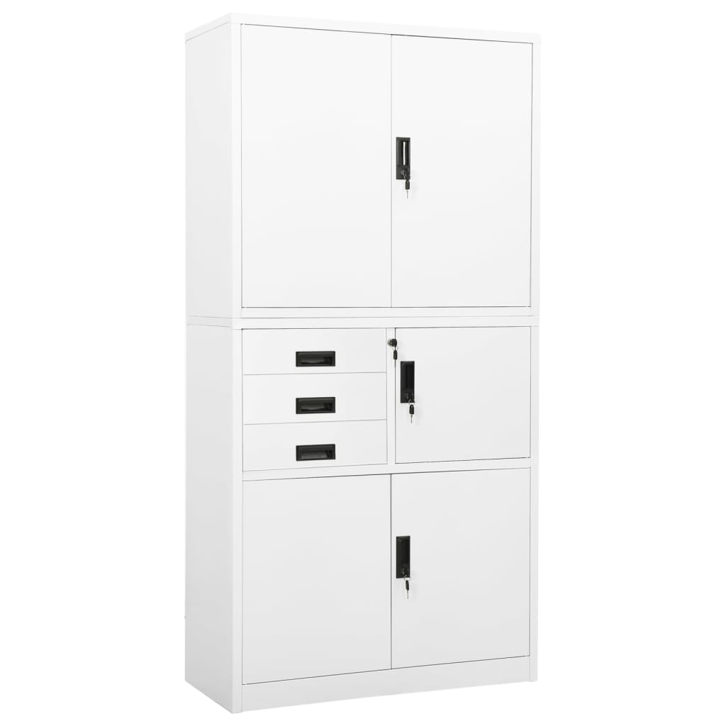 Armoire de bureau Blanc 90x40x180 cm Acier