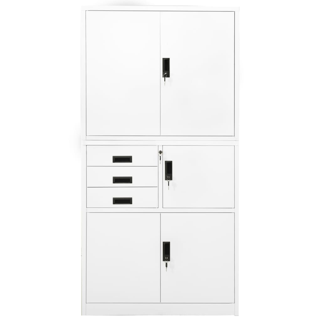 Armoire de bureau Blanc 90x40x180 cm Acier