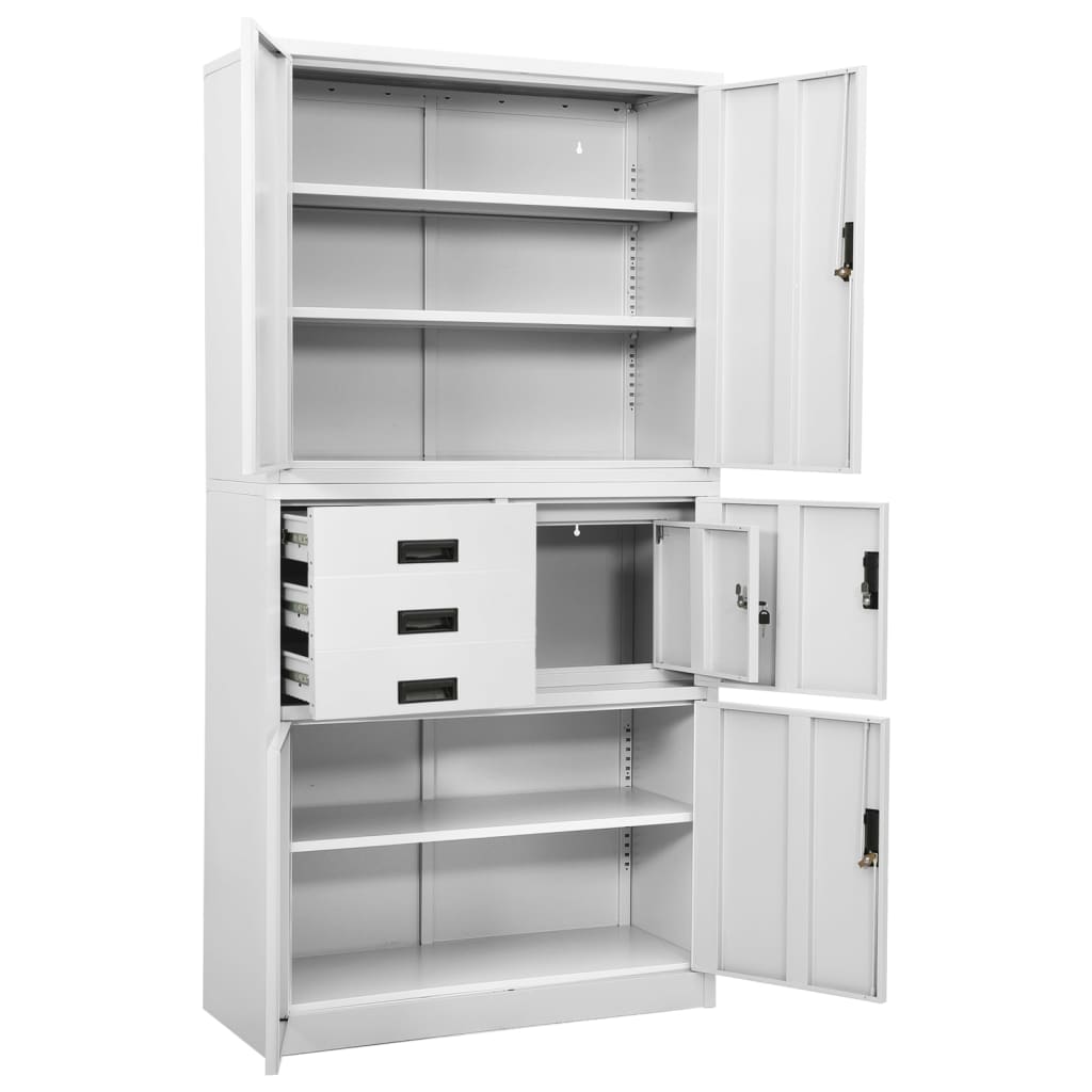 Armoire de bureau Blanc 90x40x180 cm Acier - XIOS