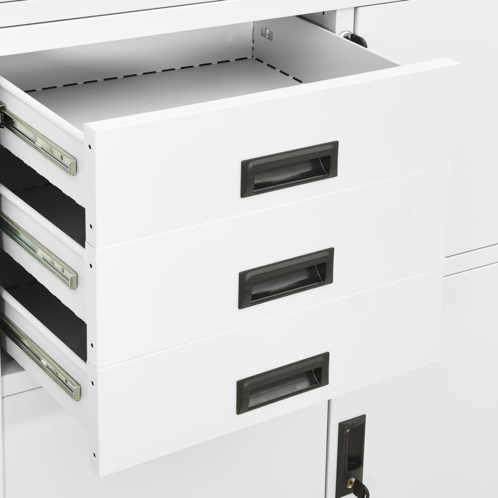 Armoire de bureau Blanc 90x40x180 cm Acier - XIOS