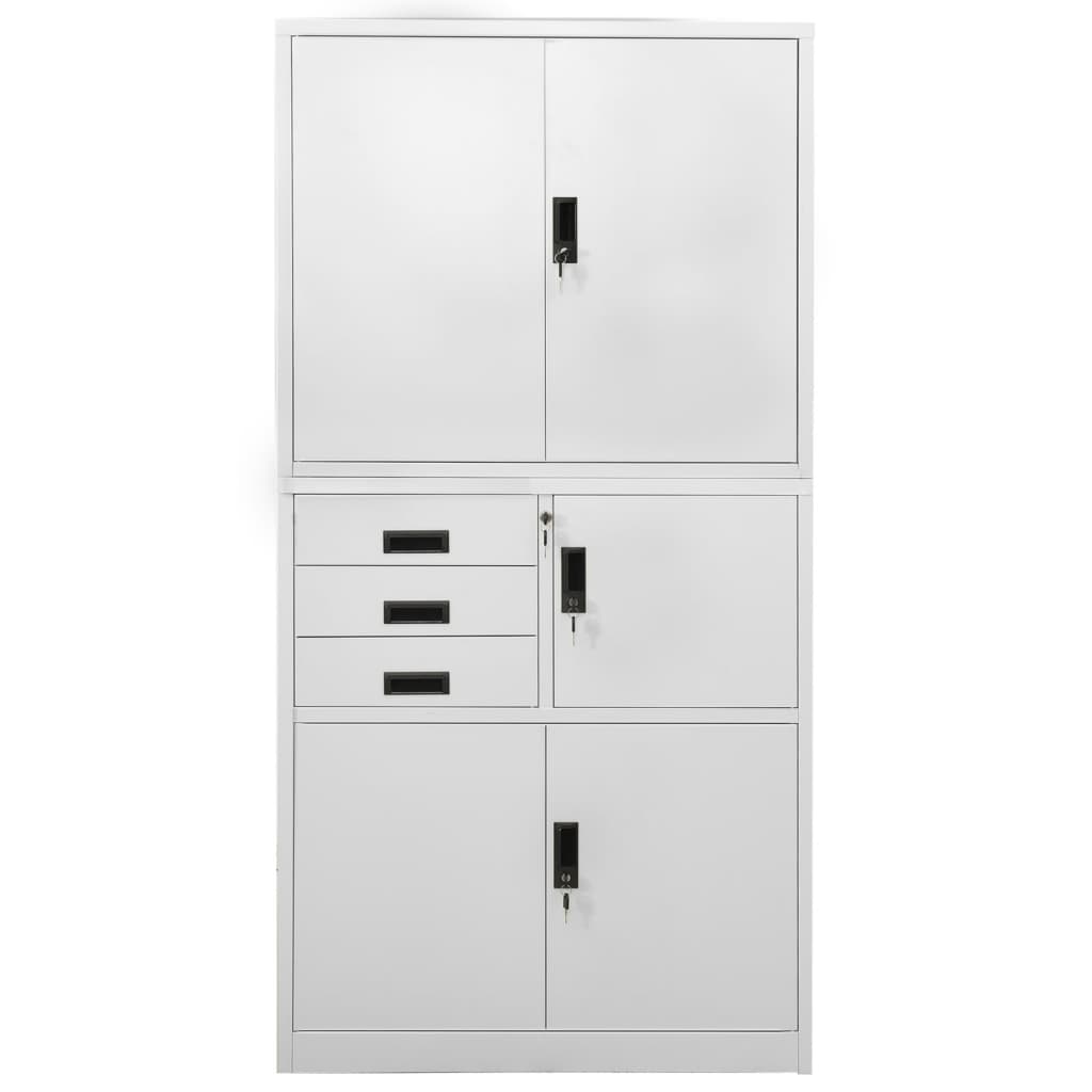 Armoire de bureau Gris clair 90x40x180 cm Acier - XIOS