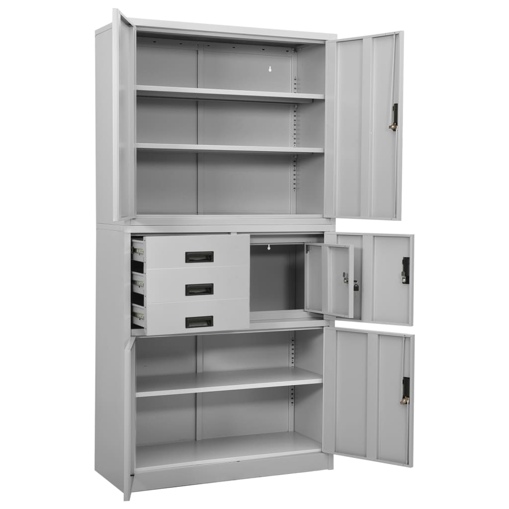 Armoire de bureau Gris clair 90x40x180 cm Acier - XIOS