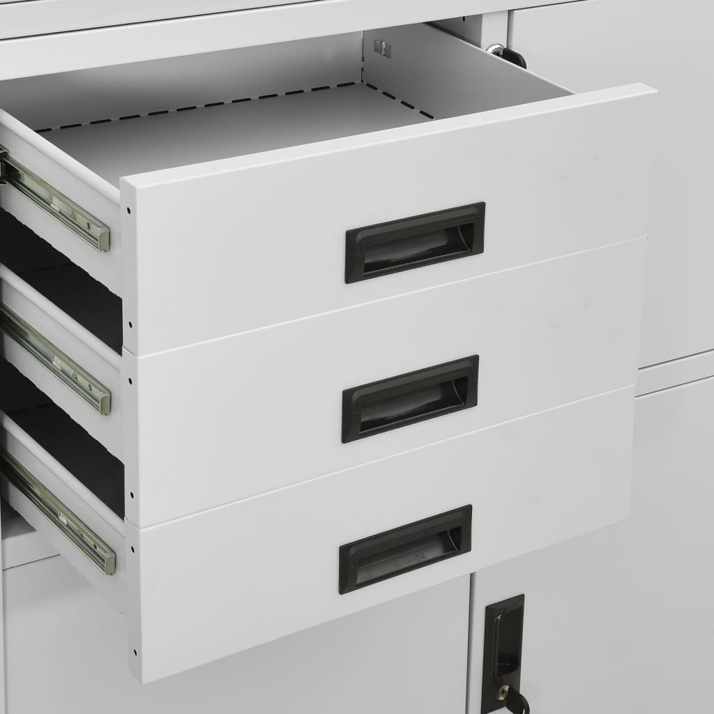 Armoire de bureau Gris clair 90x40x180 cm Acier - XIOS