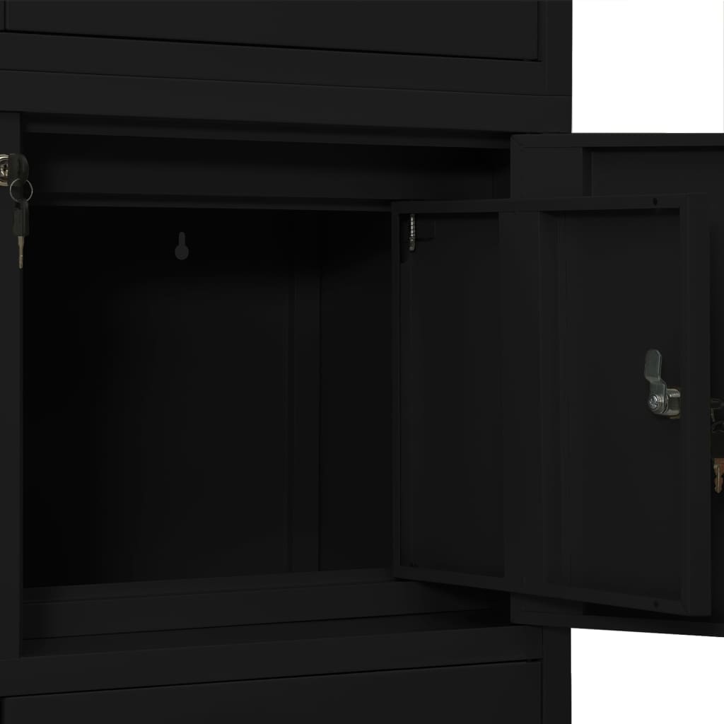 Armoire de bureau Noir 90x40x180 cm Acier - XIOS