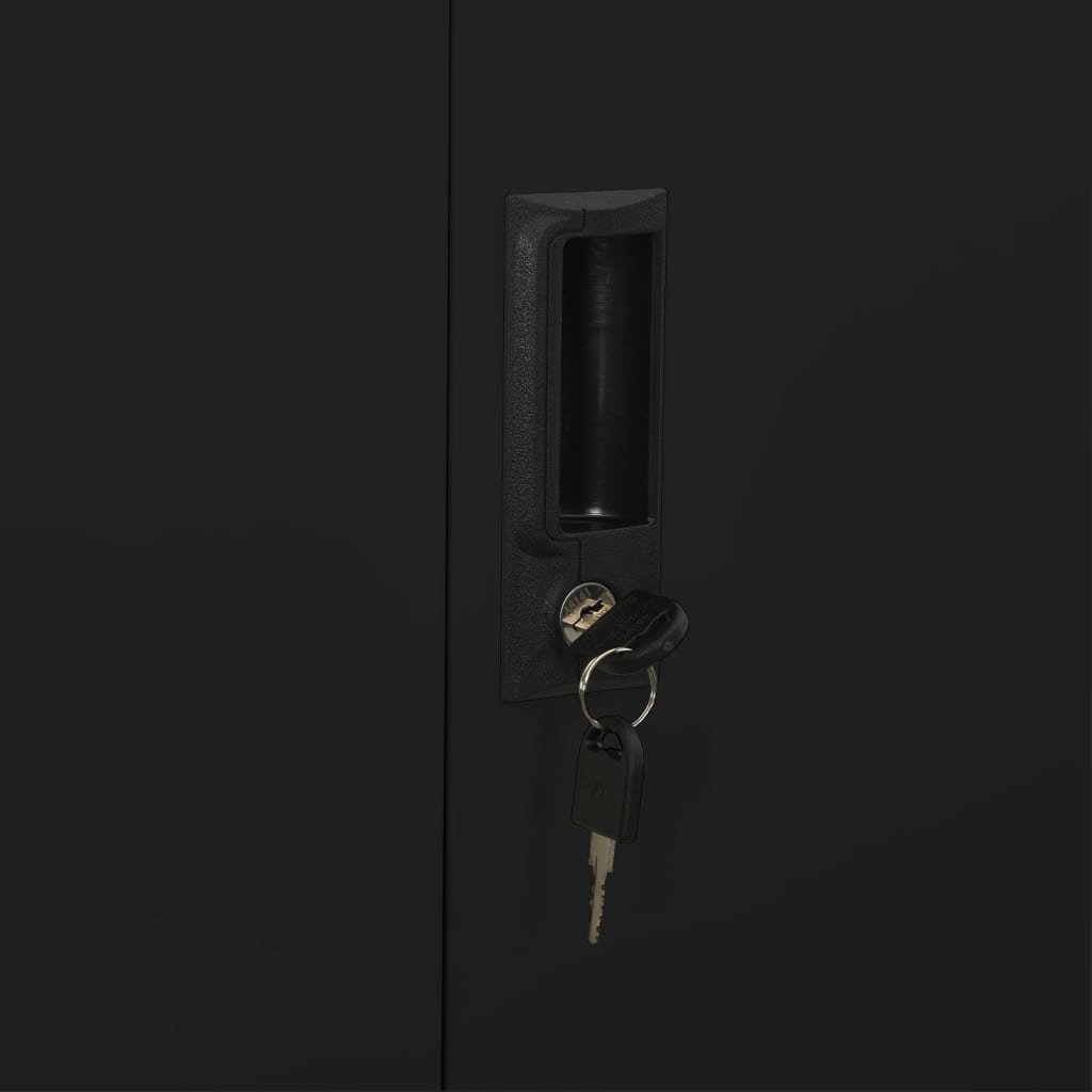 Armoire de bureau Noir 90x40x180 cm Acier - XIOS