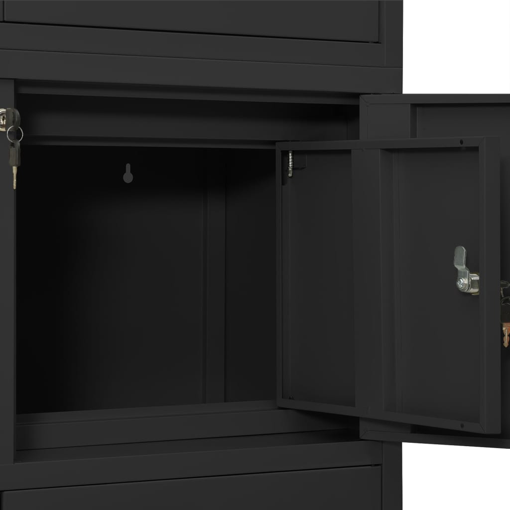 Armoire de bureau Anthracite 90x40x180 cm Acier - XIOS