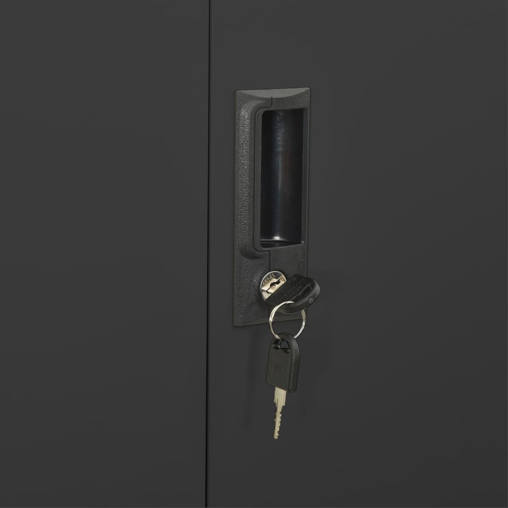 Armoire de bureau Anthracite 90x40x180 cm Acier - XIOS