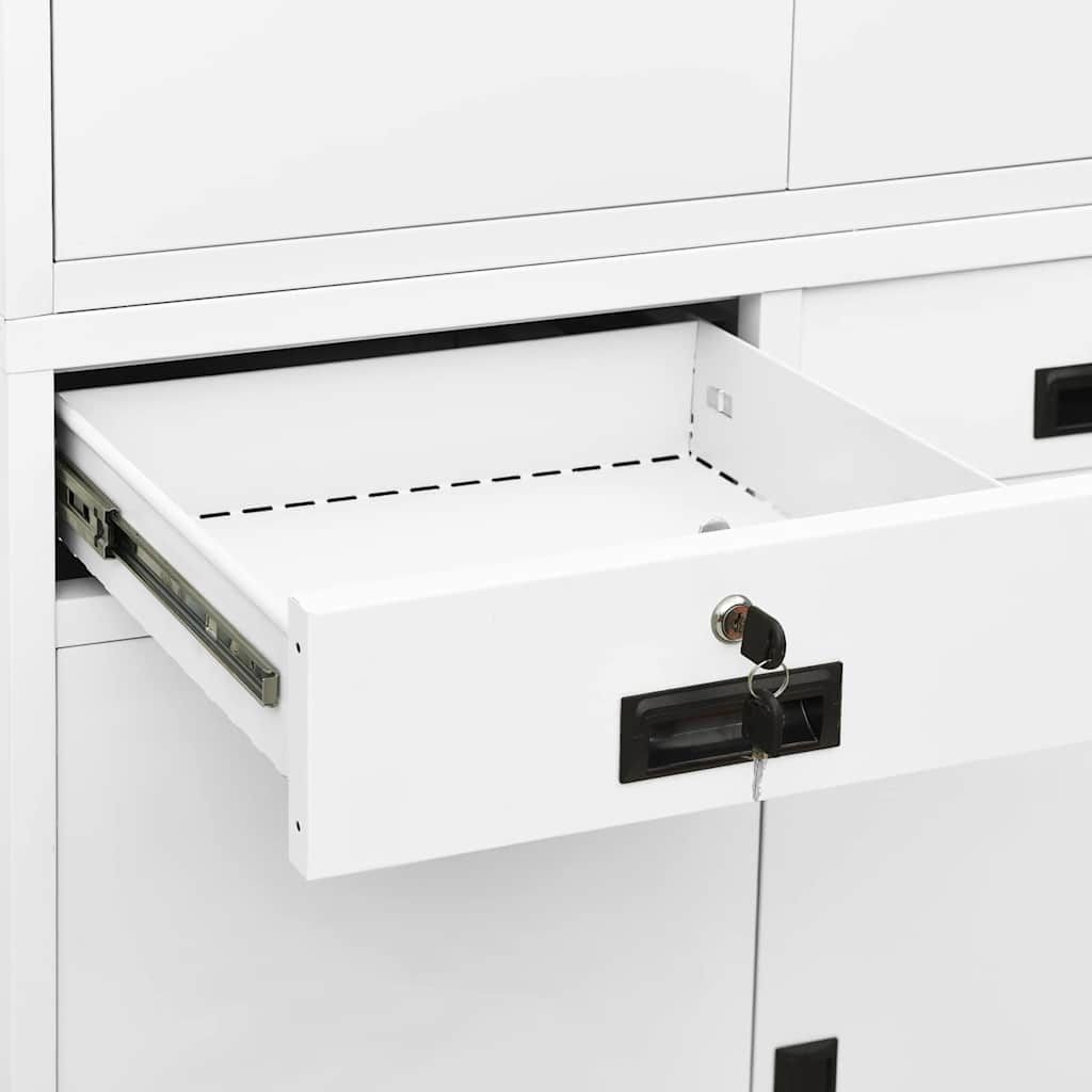 Armoire de bureau Blanc 90x40x180 cm Acier - XIOS