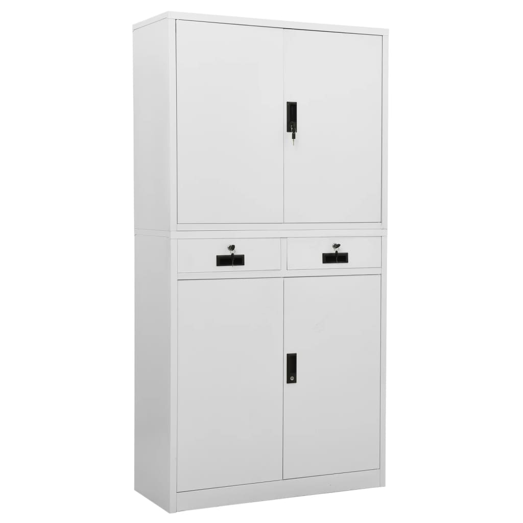 Armoire de bureau Gris clair 90x40x180 cm Acier - XIOS