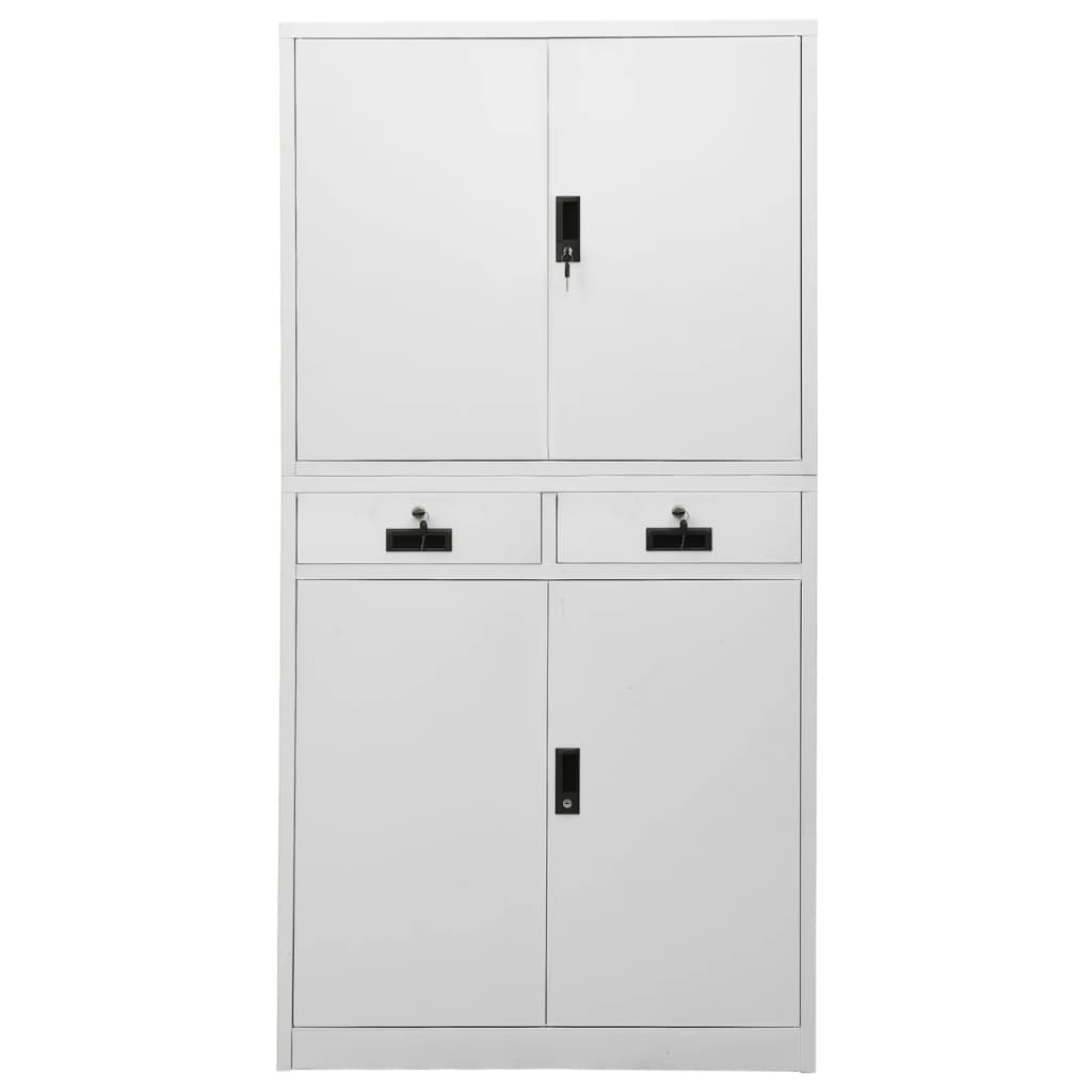 Armoire de bureau Gris clair 90x40x180 cm Acier - XIOS