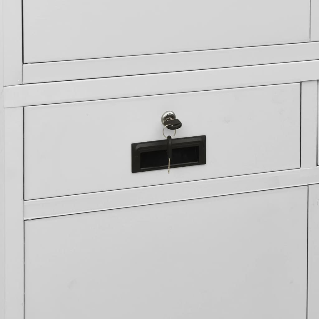 Armoire de bureau Gris clair 90x40x180 cm Acier - XIOS